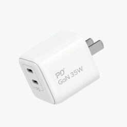 Momax หัวชาร์จ รุ่น ONE Plug อแดปเตอร์ GaN 2 พอร์ต Type-C Fast Charge 35W - สี White