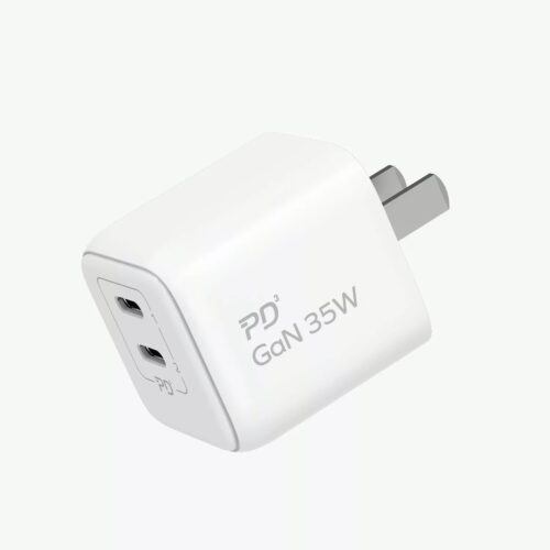 Momax หัวชาร์จ รุ่น ONE Plug อแดปเตอร์ GaN 2 พอร์ต Type-C Fast Charge 35W - สี White - Image 2