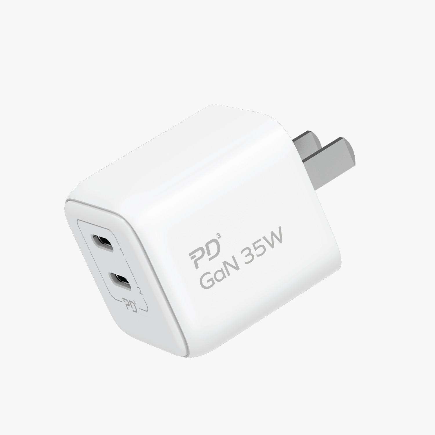 หัวปลั๊กชาร์จเร็ว Momax รุ่น ONE Plug 35W 2-Port GaN Mini Charger - สี White