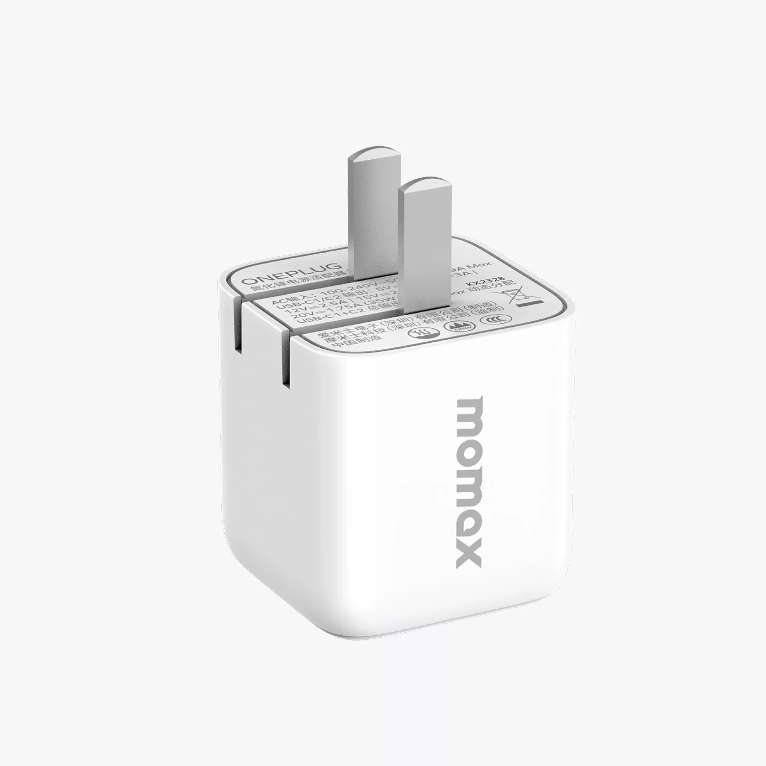 Momax หัวชาร์จ รุ่น ONE Plug อแดปเตอร์ GaN 2 พอร์ต Type-C Fast Charge 35W - สี White 1 Momax หัวชาร์จ รุ่น ONE Plug อแดปเตอร์ GaN 2 พอร์ต Type-C Fast Charge 35W - สี White