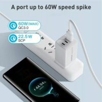 Momax หัวชาร์จ รุ่น ONE Plug อแดปเตอร์ GaN 3 พอร์ต Type-C + USB Fast Charge 10A 67W - สี White
