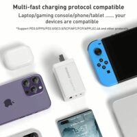 Momax หัวชาร์จ รุ่น ONE Plug อแดปเตอร์ GaN 3 พอร์ต Type-C + USB Fast Charge 10A 67W - สี White