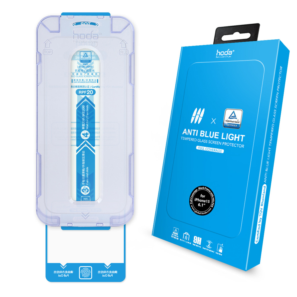 Hoda รุ่น Glass Protector Blue Light Filter (BLC) - ฟิล์มกระจก iPhone 15