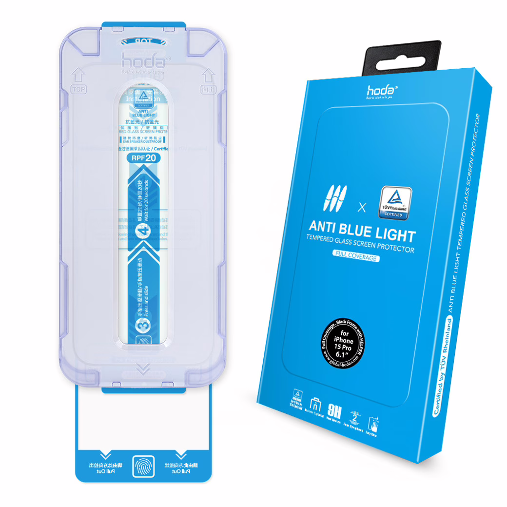Hoda รุ่น Glass Protector Blue Light Filter (BLC) - ฟิล์มกระจก iPhone 15 Pro