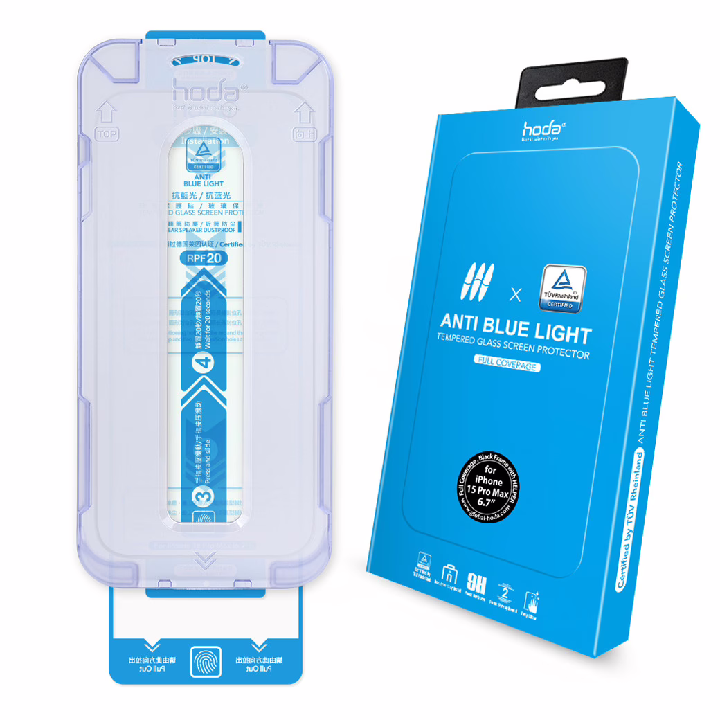 Hoda รุ่น Glass Protector Blue Light Filter (BLC) - ฟิล์มกระจก iPhone 15 Pro Max