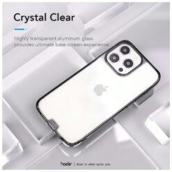 Hoda รุ่น Crystal Pro - เคส iPhone 15 Pro Max - สี Clear Black
