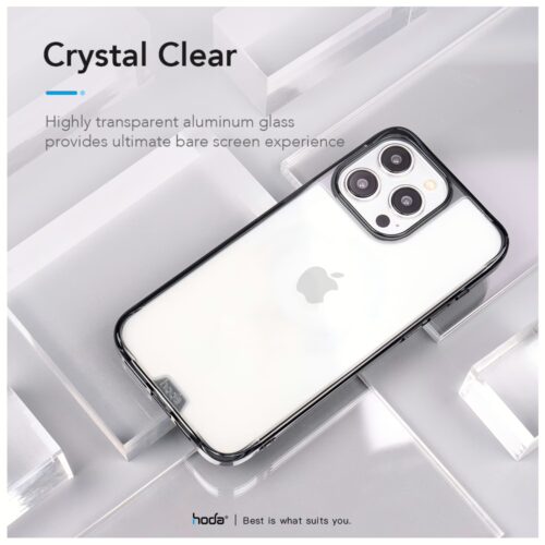 Hoda รุ่น Crystal Pro - เคส iPhone 15 Pro Max - สี Clear Black - Image 3