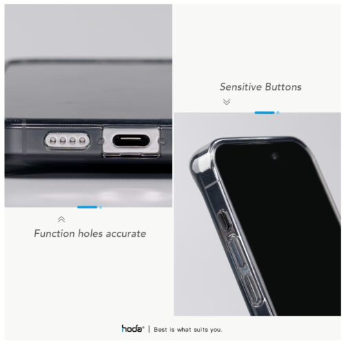 Hoda รุ่น Crystal Pro - เคส iPhone 15 Pro Max - สี Clear Black - Image 14