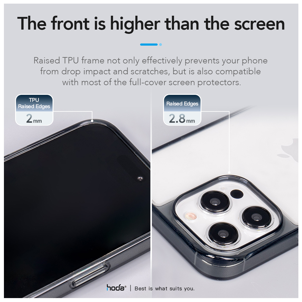 Hoda รุ่น Crystal Pro - เคส iPhone 15 Pro - สี Clear Black