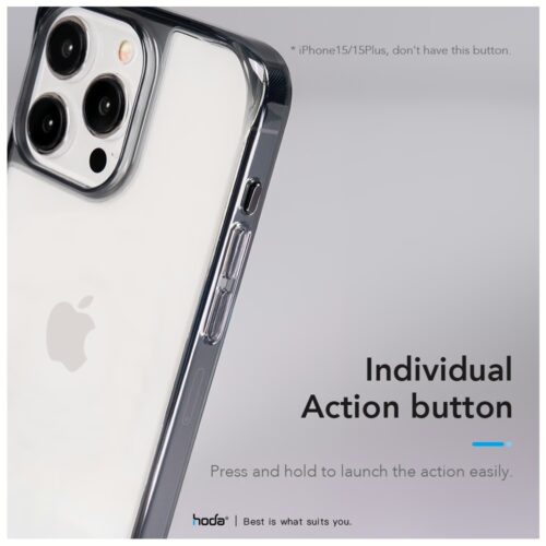 Hoda รุ่น Crystal Pro - เคส iPhone 15 Pro Max - สี Clear Black - Image 10