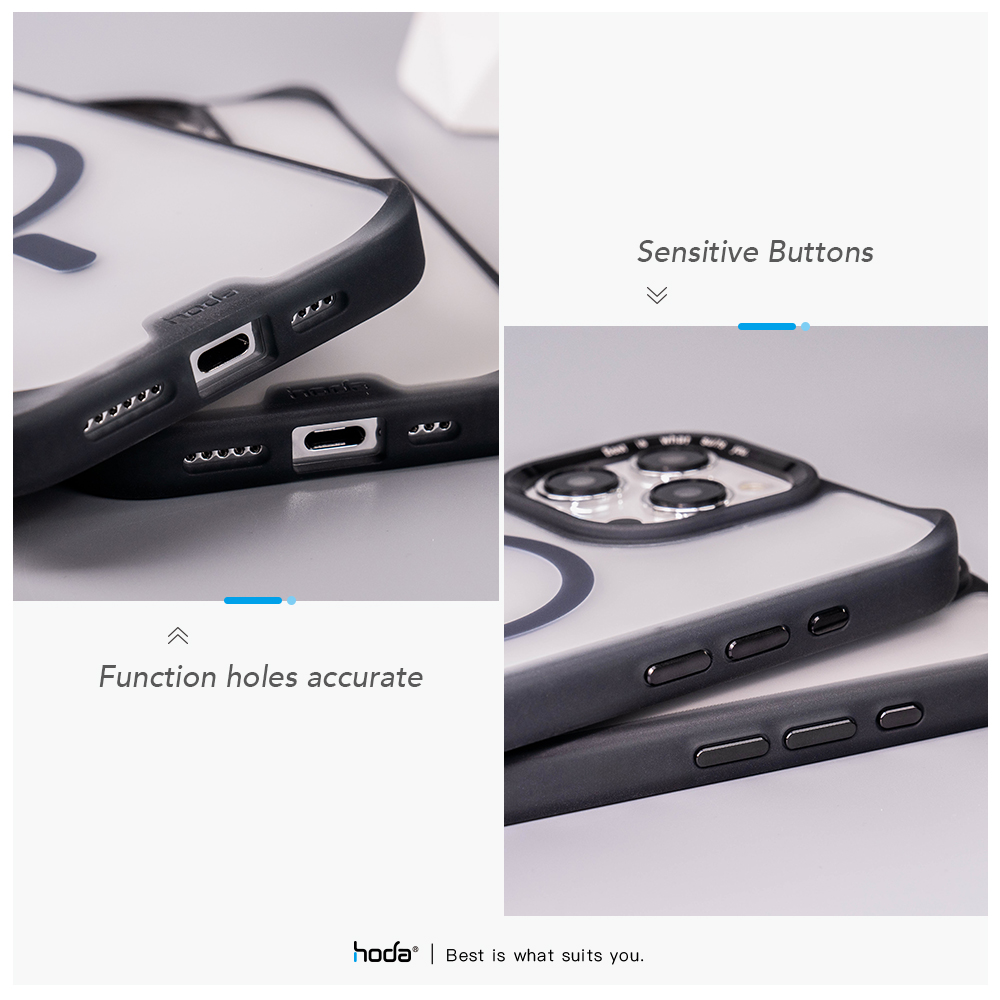 Hoda รุ่น Rough Case with MagSafe - เคส iPhone 15 Pro - สี Black