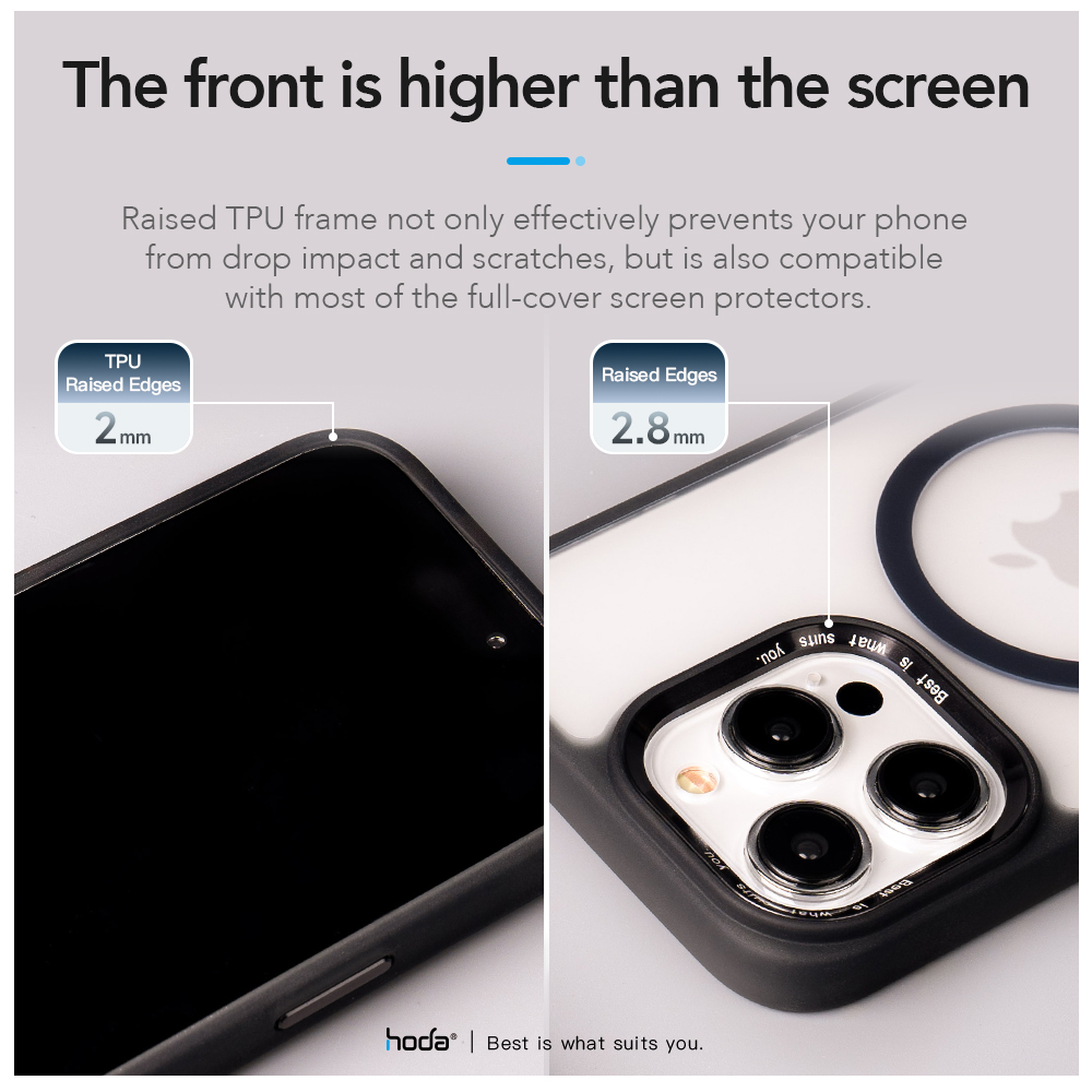 Hoda รุ่น Rough Case with MagSafe - เคส iPhone 15 Pro Max - สี Black