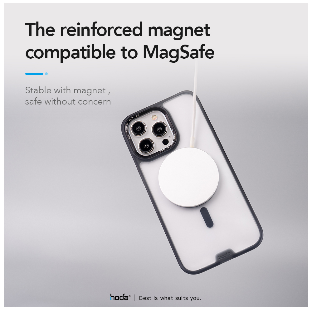 Hoda รุ่น Rough Case with MagSafe - เคส iPhone 15 Pro Max - สี Matte Clear