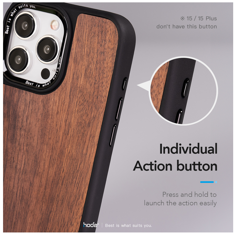 Hoda รุ่น Diverse Case with MagSafe - เคส iPhone 15 Pro - สี Walnut
