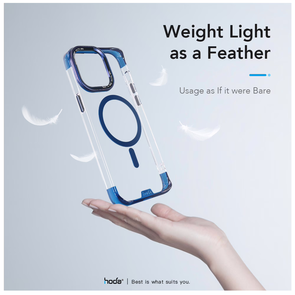 Hoda รุ่น Slim Defender with MagSafe - เคส iPhone 15 Pro Max - สี Clear