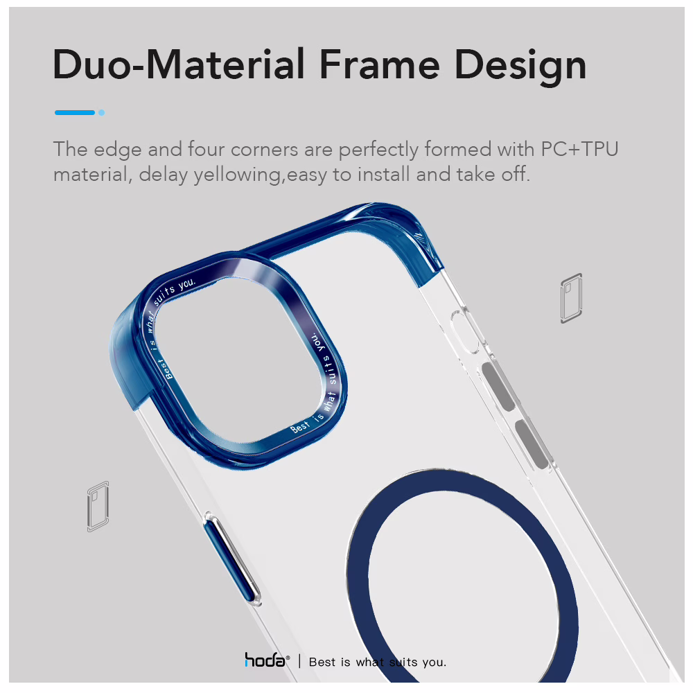 Hoda รุ่น Slim Defender with MagSafe - เคส iPhone 15 Pro Max - สี Clear