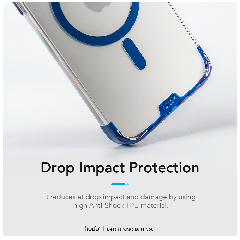 Hoda รุ่น Slim Defender with MagSafe - เคส iPhone 15 Pro - สี Clear