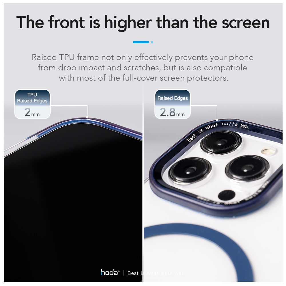 Hoda รุ่น Slim Defender with MagSafe - เคส iPhone 15 Pro Max - สี Clear Black