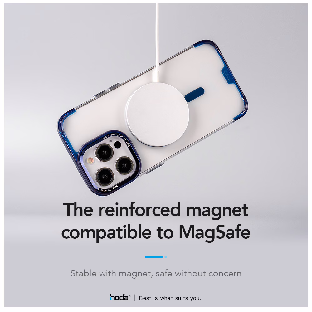 Hoda รุ่น Slim Defender with MagSafe - เคส iPhone 15 Pro Max - สี Clear