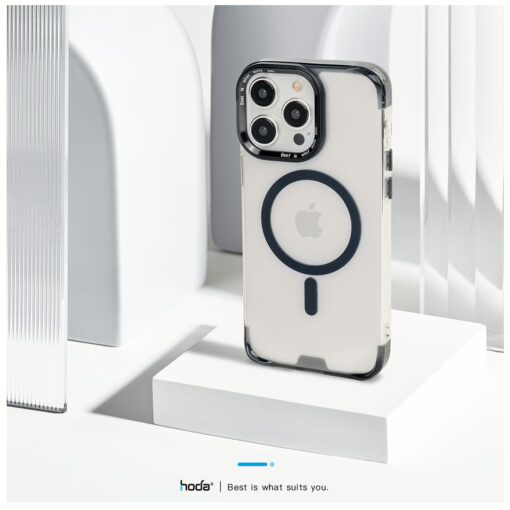 Hoda รุ่น Slim Defender with MagSafe - เคส iPhone 15 Pro - สี Clear Black - Image 2