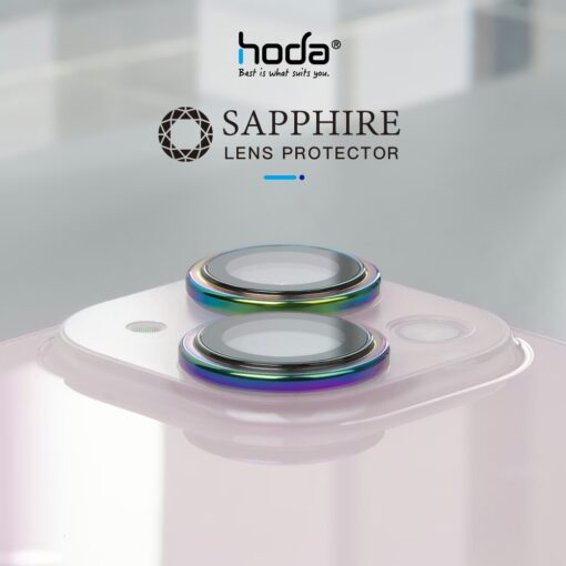 Hoda รุ่น Sapphire Lens Protector ขอบ Titanium - กระจกเลนส์กล้อง iPhone 15 / 15 Plus - Image 2
