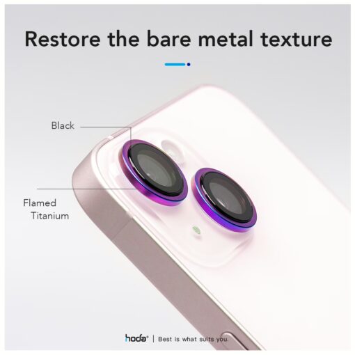 Hoda รุ่น Sapphire Lens Protector ขอบ Titanium - กระจกเลนส์กล้อง iPhone 15 / 15 Plus - Image 3