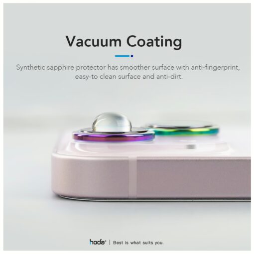Hoda รุ่น Sapphire Lens Protector ขอบ Titanium - กระจกเลนส์กล้อง iPhone 15 / 15 Plus - Image 6