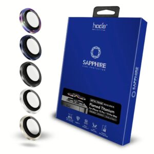 Hoda รุ่น Sapphire Lens Protector ขอบ Titanium - กระจกเลนส์กล้อง iPhone 15 Pro / 15 Pro Max