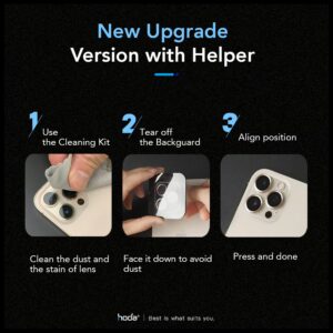 Hoda รุ่น Sapphire Lens Protector ขอบ Titanium - กระจกเลนส์กล้อง iPhone 15 Pro / 15 Pro Max