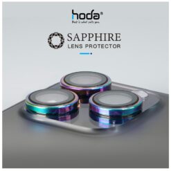 Hoda รุ่น Sapphire Lens Protector ขอบ Titanium - กระจกเลนส์กล้อง iPhone 15 Pro / 15 Pro Max