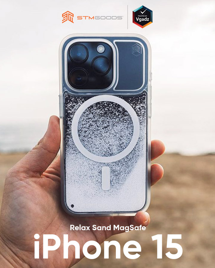 STM รุ่น Relax Sand MagSafe - เคส iPhone 15 Pro Max - สี Clear/White