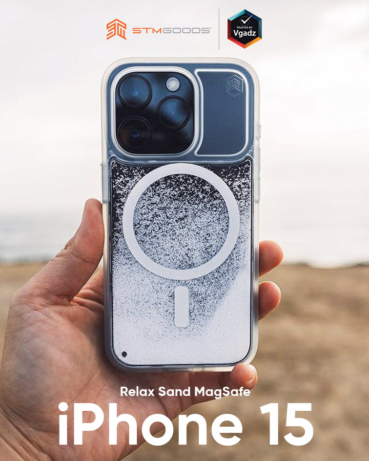 STM รุ่น Relax Sand MagSafe - เคส iPhone 15 Pro - สี Black/Grey