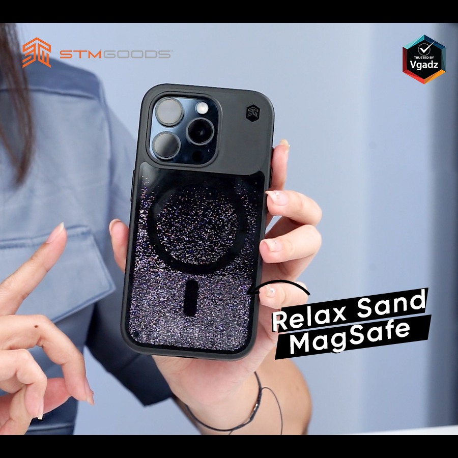 STM รุ่น Relax Sand MagSafe - เคส iPhone 15 Pro Max - สี Clear/White