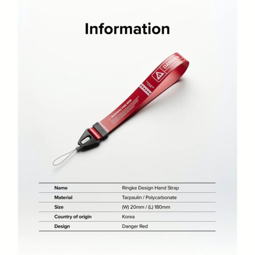 สายคล้องข้อมือ Ringke รุ่น Design Hand Strap - สี Danger Red - Image 5