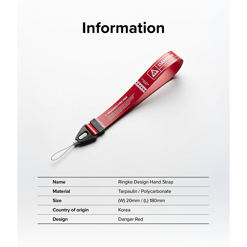 สายคล้องข้อมือ Ringke รุ่น Design Hand Strap - สี Danger Red