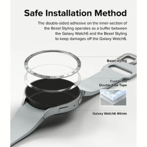 Ringke รุ่น Bezel Styling - ขอบหน้าปัด Galaxy Watch 6 (44mm) - Stainless Steel - สีเงิน