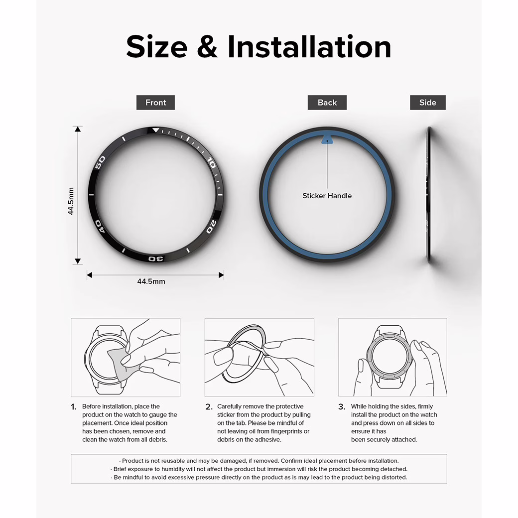 Ringke รุ่น Bezel Styling - ขอบหน้าปัด Galaxy Watch 6 (44mm) - Stainless Steel - สีดำ