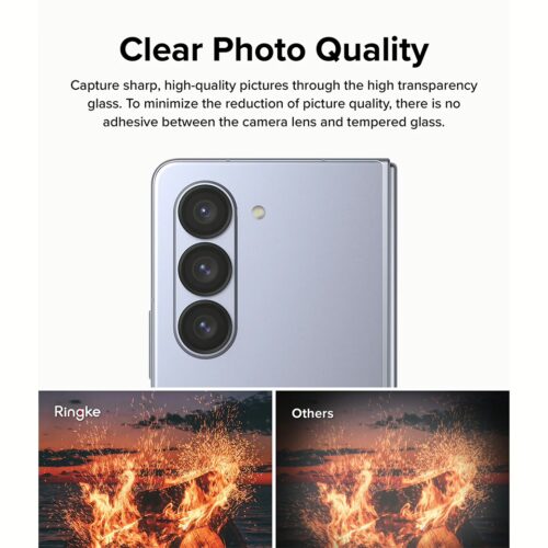 Ringke รุ่น Camera Lens Frame Glass - กระจกเลนส์กล้อง Galaxy Z Fold 5 - สี Black - Image 7