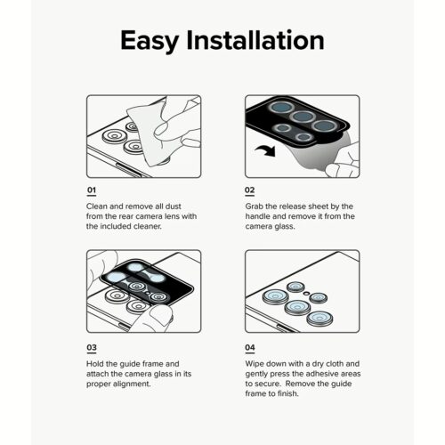 Ringke รุ่น Camera Lens Frame Glass - กระจกเลนส์กล้อง Galaxy Z Fold 5 - สี Black - Image 10