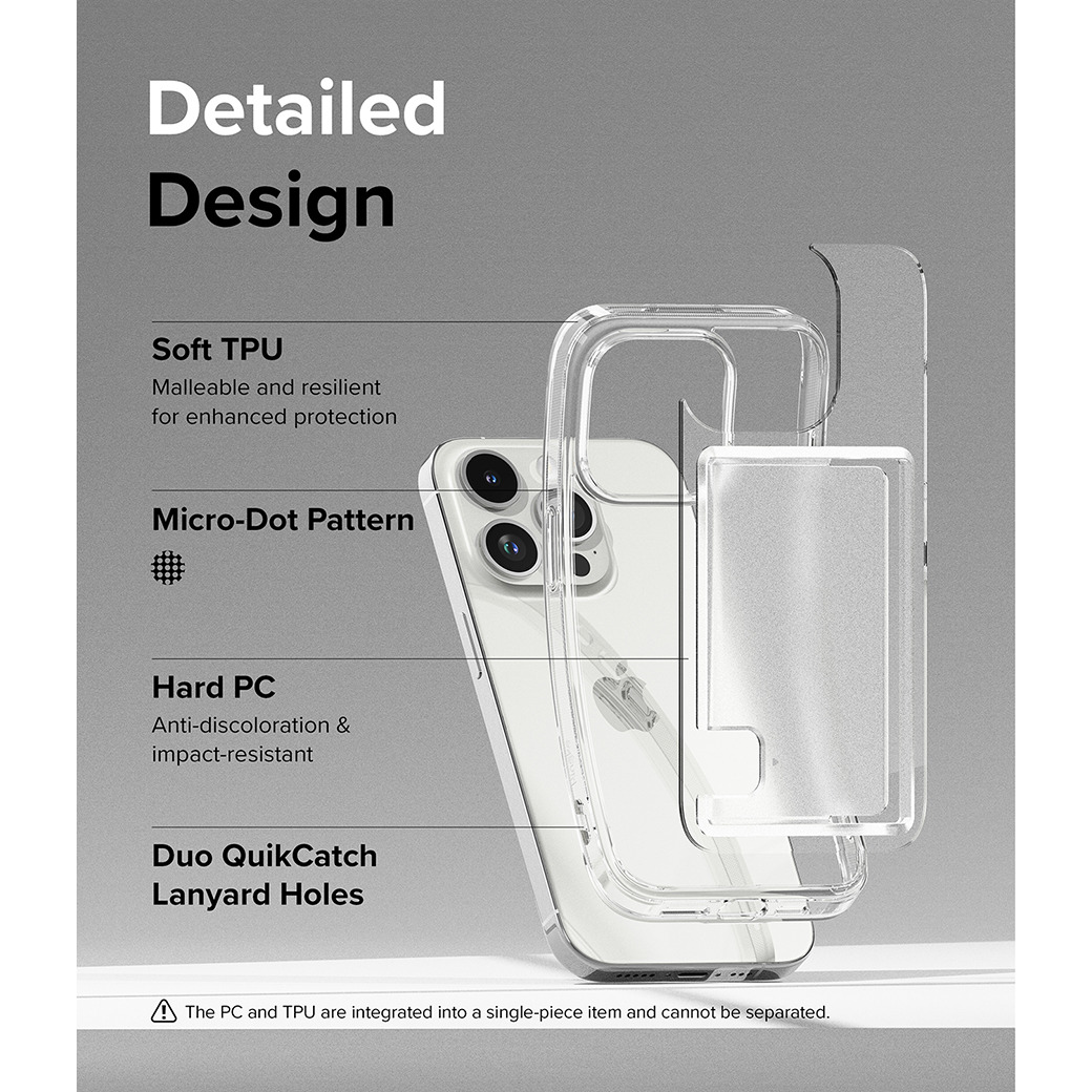 Ringke รุ่น Fusion Card - เคส iPhone 15 Pro - สี Clear