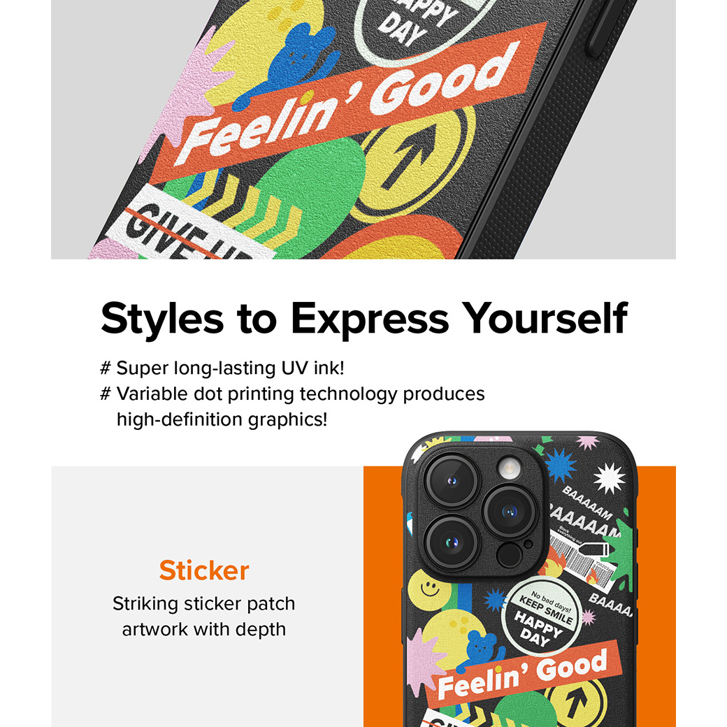 Ringke รุ่น Onyx Design - เคส iPhone 15 Pro - ลาย Sticker