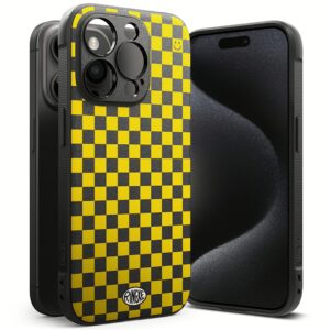 Ringke รุ่น Onyx Design - เคส iPhone 15 Pro Max - ลาย Checkerboard Yellow