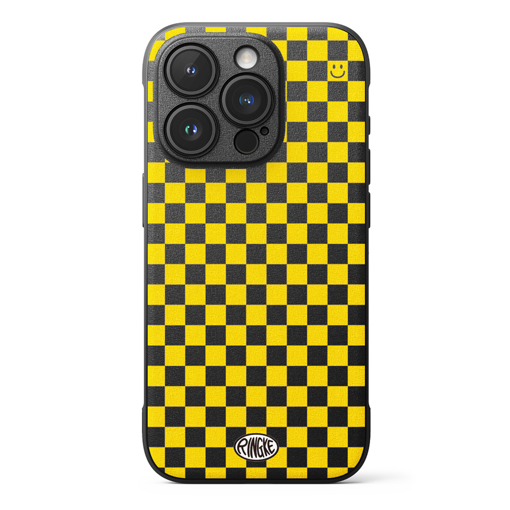 Ringke รุ่น Onyx Design - เคส iPhone 15 Pro Max - ลาย Checkerboard Yellow