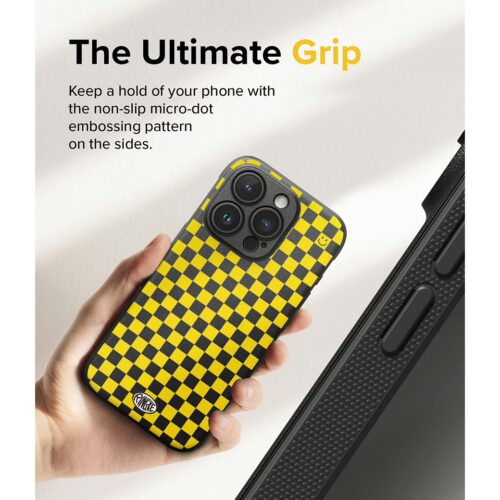 Ringke รุ่น Onyx Design - เคส iPhone 15 Pro Max - ลาย Checkerboard Yellow - Image 6