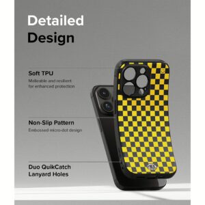 Ringke รุ่น Onyx Design - เคส iPhone 15 Pro Max - ลาย Checkerboard Yellow