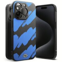 Ringke รุ่น Onyx Design - เคส iPhone 15 Pro Max - ลาย Blue Brush