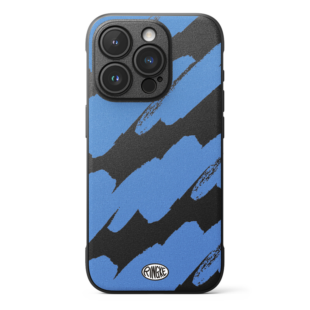 Ringke รุ่น Onyx Design - เคส iPhone 15 Pro Max - ลาย Blue Brush