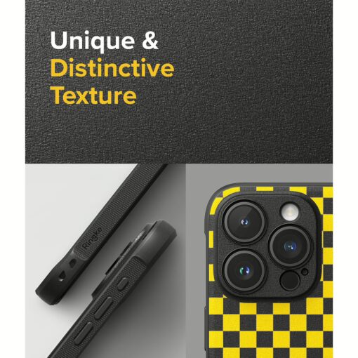 Ringke รุ่น Onyx Design - เคส iPhone 15 Pro - ลาย Checkerboard Yellow - Image 5