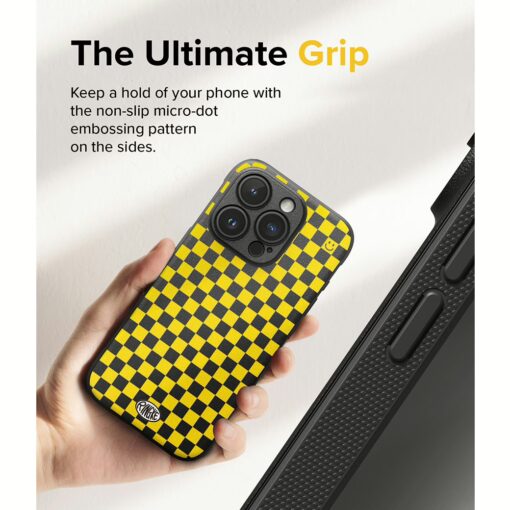 Ringke รุ่น Onyx Design - เคส iPhone 15 Pro - ลาย Checkerboard Yellow - Image 6