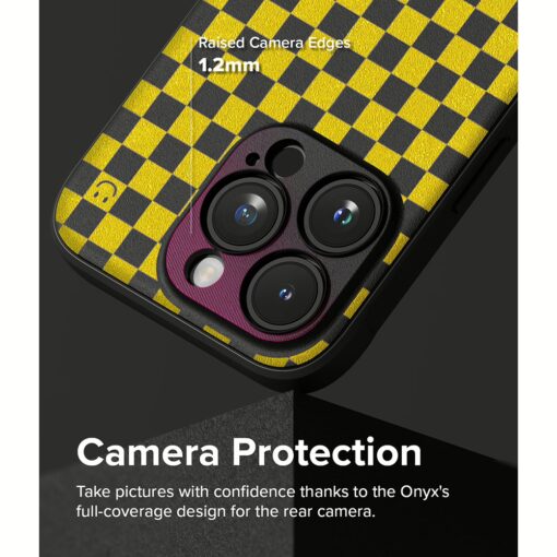 Ringke รุ่น Onyx Design - เคส iPhone 15 Pro - ลาย Checkerboard Yellow - Image 7